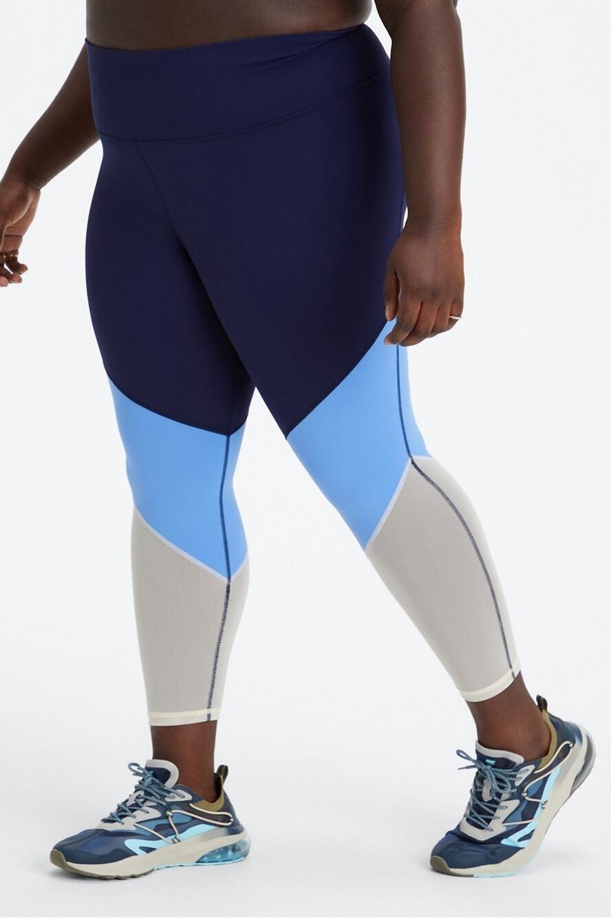 Fabletics Zone High-Waisted 7/8 Athletic Leggings Sz 2X 18-20 Color-Block